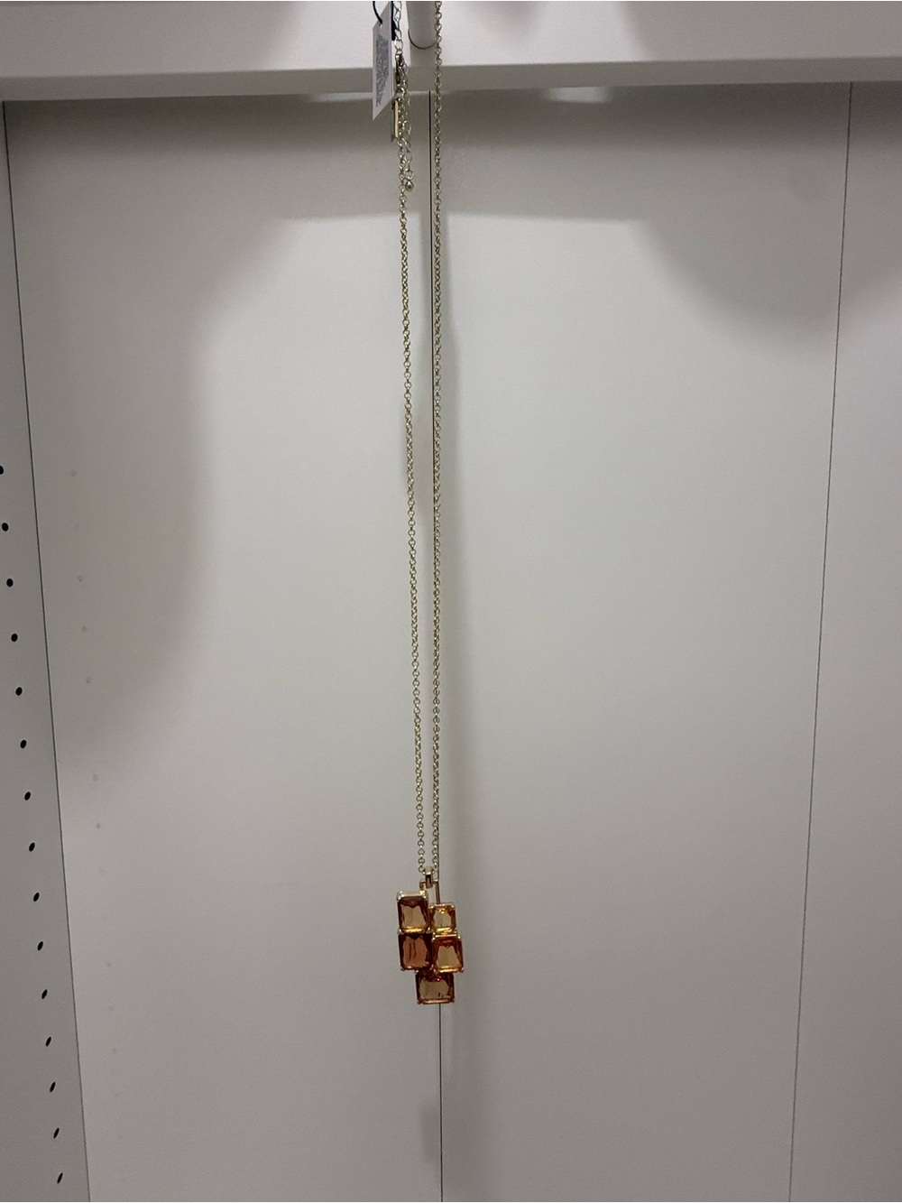 NWT White House Black Market Gold Chain Necklace with Coral Shade Stones